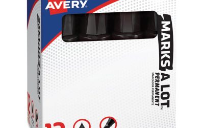 Marks A Lot Extra-Large Desk-Style Permanent Marker, Extra-Broad Chisel Tip, Black (24148)