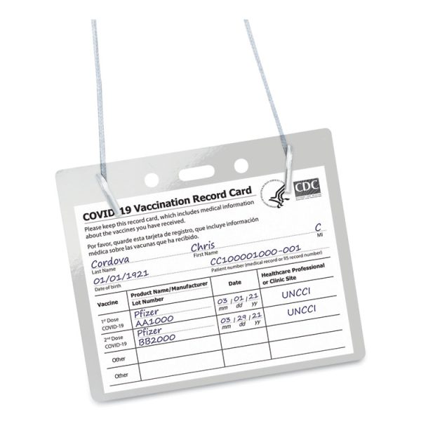 Secure Top Hanging-Style Badge Holders, Horizontal, 4w X 3h, Clear, 100/box - Image 2