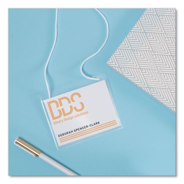 Secure Top Hanging-Style Badge Holders, Horizontal, 4w X 3h, Clear, 100/box - Image 4