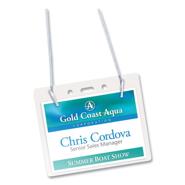 Secure Top Hanging-Style Badge Holders, Horizontal, 4w X 3h, Clear, 100/box - Image 5