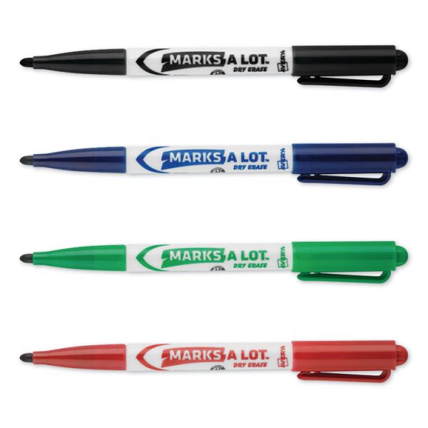 Marks A Lot Pen-Style Dry Erase Marker Value Pack, Medium Chisel Tip, Assorted Colors, 24/set (29860) - Image 3