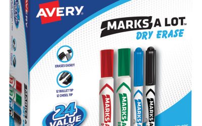Marks A Lot Desk/pen-Style Dry Erase Marker Value Pack, Assorted Broad Bullet/chisel Tips, Assorted Colors, 24/pack (29870)