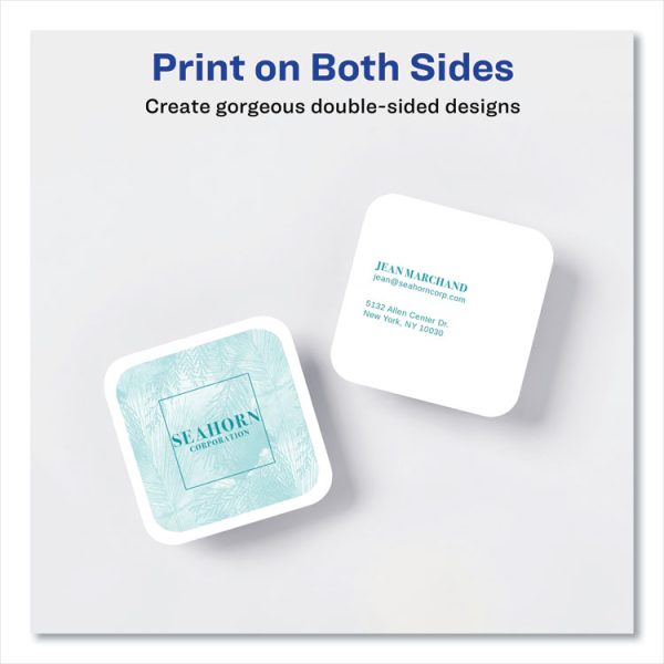 Square Clean Edge Cards with Sure Feed Technology, Laser, 2.5 x 2.5, White, 180 Cards, 9 Cards/Sheet, 20 Sheets/Pack - Image 7