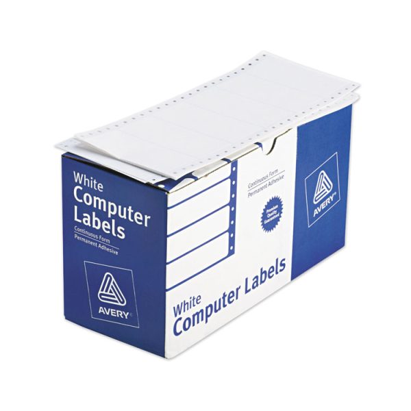 Dot Matrix Printer Mailing Labels, Pin-Fed Printers, 1.94 X 4, White, 5,000/box