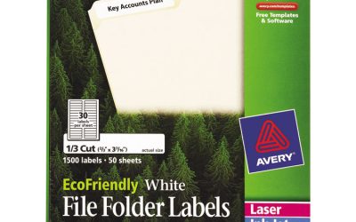 Ecofriendly Permanent File Folder Labels, 0.66 X 3.44, White, 30/sheet, 50 Sheets/pack