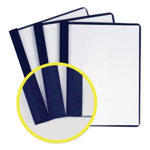 Durable Clear Front Report Cover, Prong Fastener, 0.13" Capacity, 8.5 X 11, Clear/blue, 25/box - Image 3