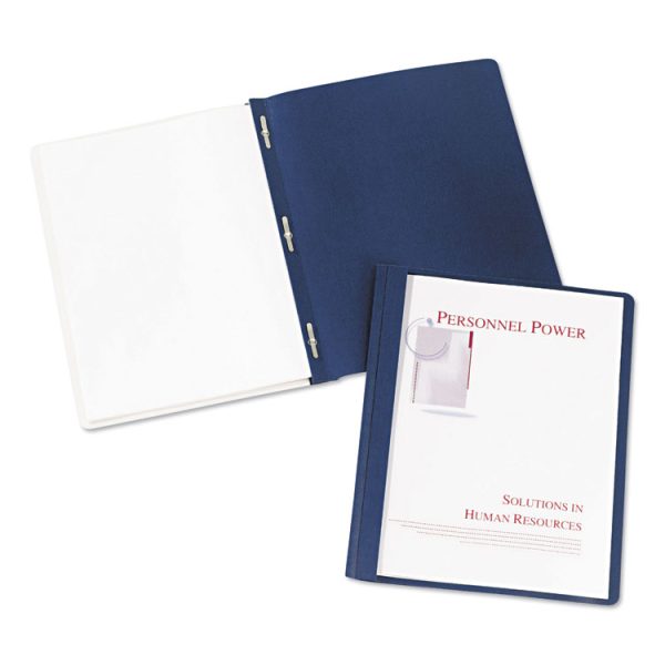 Durable Clear Front Report Cover, Prong Fastener, 0.13" Capacity, 8.5 X 11, Clear/blue, 25/box - Image 6