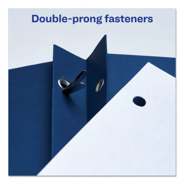 Two-Pocket Folder, Prong Fastener, 0.5" Capacity, 11 X 8.5, Dark Blue, 25/box - Image 4