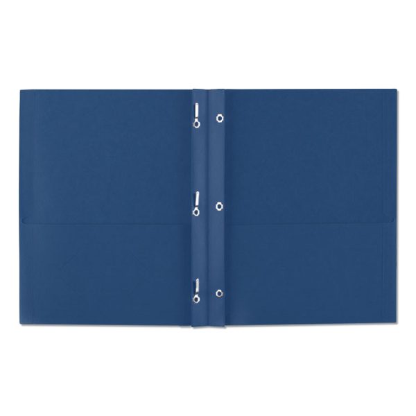 Two-Pocket Folder, Prong Fastener, 0.5" Capacity, 11 X 8.5, Dark Blue, 25/box - Image 8