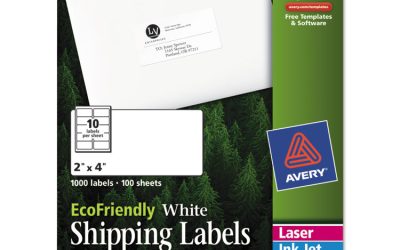 Ecofriendly Mailing Labels, Inkjet/laser Printers, 2 X 4, White, 10/sheet, 100 Sheets/pack