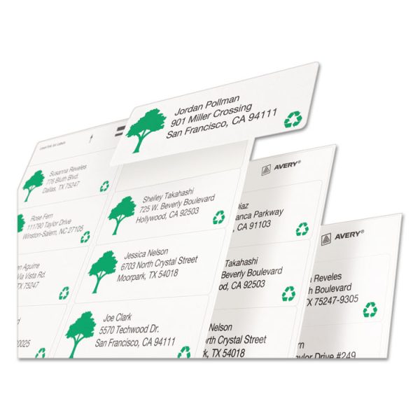 Ecofriendly Mailing Labels, Inkjet/laser Printers, 1 X 2.63, White, 30/sheet, 100 Sheets/pack - Image 3