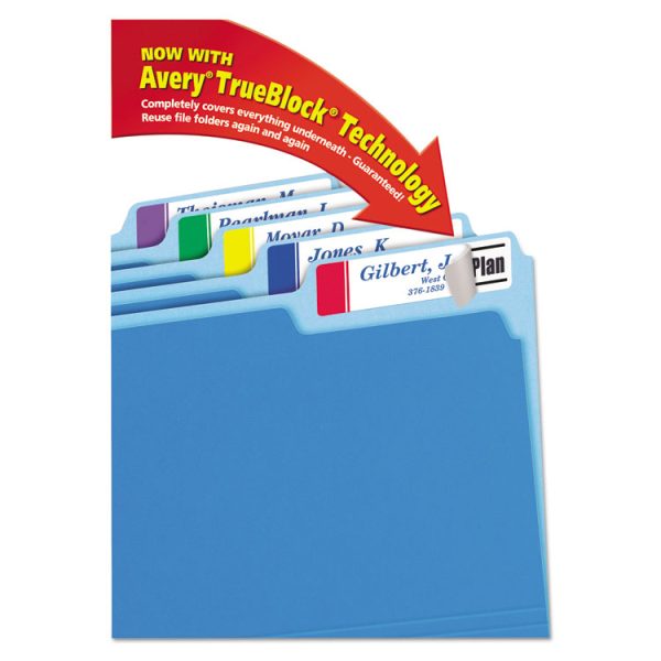 Extra-Large Trueblock File Folder Labels With Sure Feed Technology, 0.94 X 3.44, White, 18/sheet, 25 Sheets/pack - Image 3
