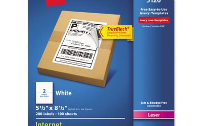 Shipping Labels W/ Trueblock Technology, Laser Printers, 5.5 X 8.5, White, 2/sheet, 100 Sheets/box