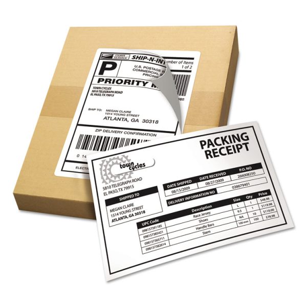 Shipping Labels With Paper Receipt And Trueblock Technology, Inkjet/laser Printers, 5.06 X 7.63, White, 50/pack - Image 3