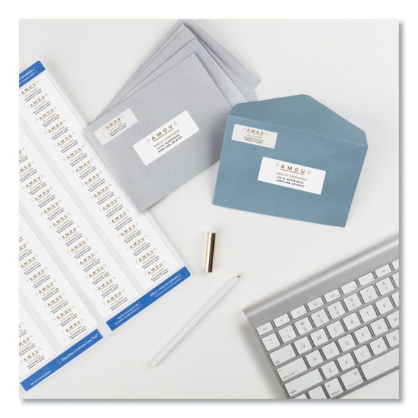 Easy Peel White Address Labels W/ Sure Feed Technology, Laser Printers, 0.66 X 1.75, White, 60/sheet, 100 Sheets/pack - Image 6