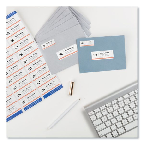 Easy Peel White Address Labels W/ Sure Feed Technology, Laser Printers, 1 X 2.63, White, 30/sheet, 100 Sheets/box - Image 4