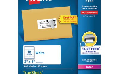 Shipping Labels W/ Trueblock Technology, Laser Printers, 2 X 4, White, 10/sheet, 100 Sheets/box