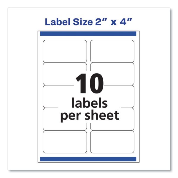 Shipping Labels W/ Trueblock Technology, Laser Printers, 2 X 4, White, 10/sheet, 100 Sheets/box - Image 4