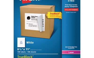 Shipping Labels With Trueblock Technology, Laser Printers, 8.5 X 11, White, 100/box