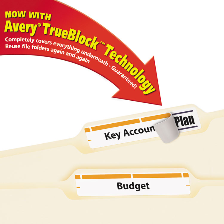 Permanent Trueblock File Folder Labels With Sure Feed Technology, 0.66 X 3.44, White, 30/sheet, 25 Sheets/pack - Image 3