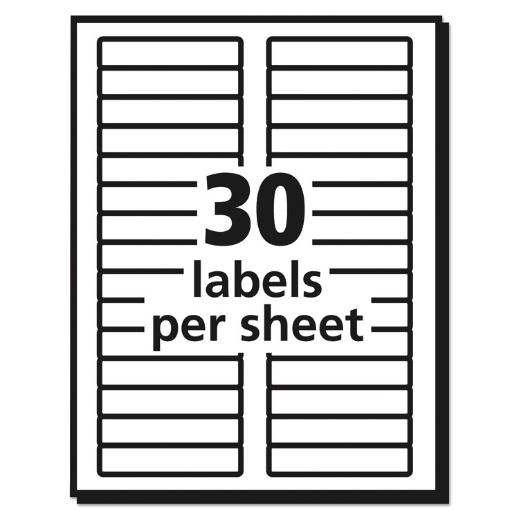 Permanent Trueblock File Folder Labels With Sure Feed Technology, 0.66 X 3.44, White, 30/sheet, 25 Sheets/pack - Image 5