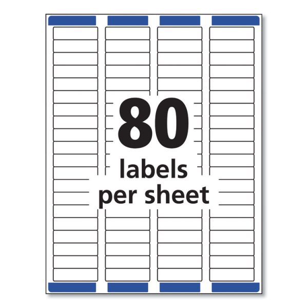Easy Peel White Address Labels W/ Sure Feed Technology, Laser Printers, 0.5 X 1.75, White, 80/sheet, 100 Sheets/box - Image 2