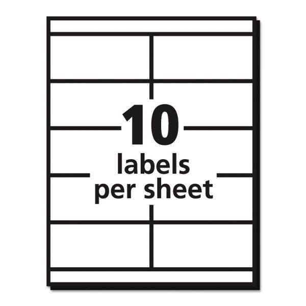 Copier Mailing Labels, Copiers, 2 X 4.25, White, 10/sheet, 100 Sheets/box - Image 4