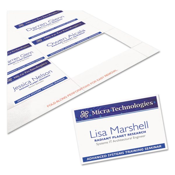 Name Badge Insert Refills, Horizontal/vertical, 2 1/4 X 3 1/2, White, 400/box - Image 3