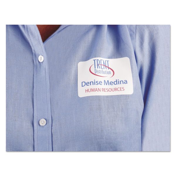 Flexible Adhesive Name Badge Labels, 3.38 X 2.33, White, 400/box - Image 4