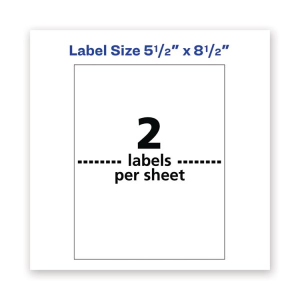 Waterproof Shipping Labels With Trueblock Technology, Laser Printers, 5.5 X 8.5, White, 2/sheet, 50 Sheets/pack - Image 3