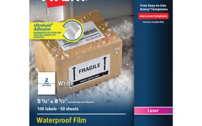 Waterproof Shipping Labels With Trueblock Technology, Laser Printers, 5.5 X 8.5, White, 2/sheet, 50 Sheets/pack