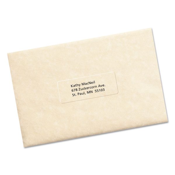 Matte Clear Easy Peel Mailing Labels W/ Sure Feed Technology, Laser Printers, 1 X 2.63, Clear, 30/sheet, 25 Sheets/box - Image 3
