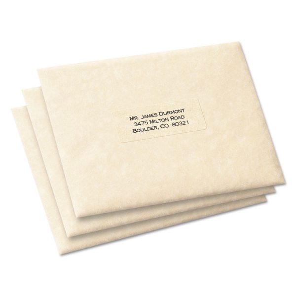 Matte Clear Easy Peel Mailing Labels W/ Sure Feed Technology, Laser Printers, 1 X 2.63, Clear, 30/sheet, 50 Sheets/box - Image 3