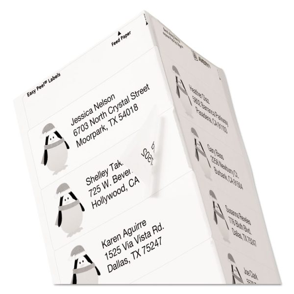 Matte Clear Easy Peel Mailing Labels W/ Sure Feed Technology, Laser Printers, 1.33 X 4, Clear, 14/sheet, 50 Sheets/box - Image 2