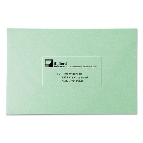 Matte Clear Easy Peel Mailing Labels W/ Sure Feed Technology, Laser Printers, 2 X 4, Clear, 10/sheet, 50 Sheets/box - Image 3
