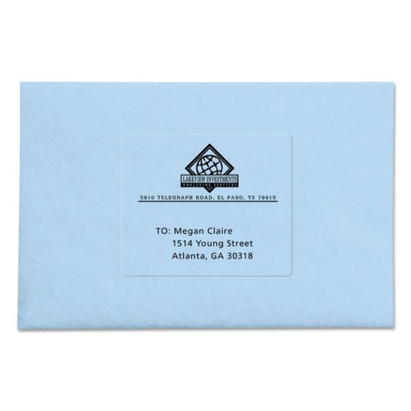 Matte Clear Easy Peel Mailing Labels W/ Sure Feed Technology, Laser Printers, 3.33 X 4, Clear, 6/sheet, 50 Sheets/box - Image 3