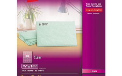 Matte Clear Easy Peel Mailing Labels W/ Sure Feed Technology, Laser Printers, 0.5 X 1.75, Clear, 80/sheet, 25 Sheets/box