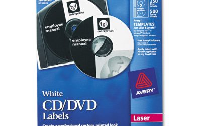 Laser Cd Labels, Matte White, 250/pack