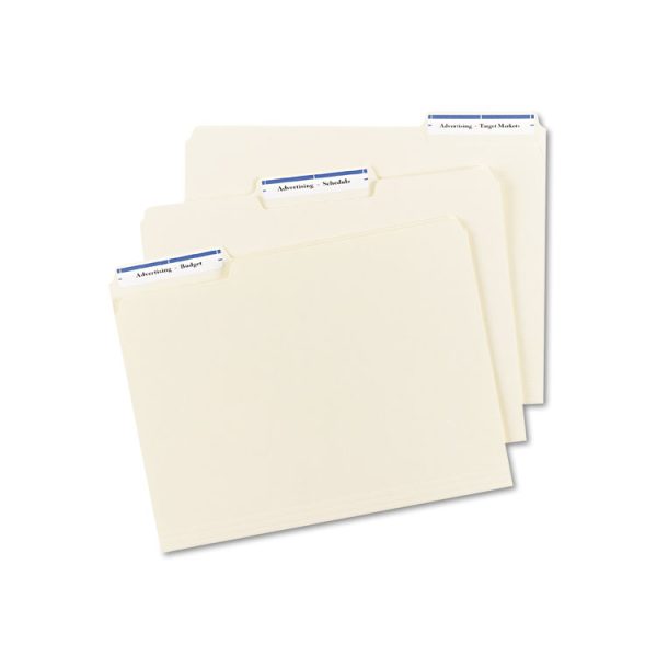 Permanent TrueBlock File Folder Labels with Sure Feed Technology, 0.66 x 3.44, Blue/White, 30/Sheet, 50 Sheets/Box - Image 2