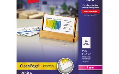 Clean Edge Business Card Value Pack, Laser, 2 X 3.5, White, 2,000 Cards, 10 Cards/sheet, 200 Sheets/box