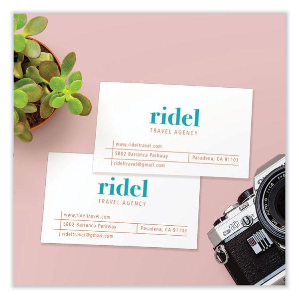 Printable Microperforated Business Cards W/sure Feed Technology, Laser, 2 X 3.5, White, 2,500 Cards, 10/sheet, 250 Sheets/box - Image 2