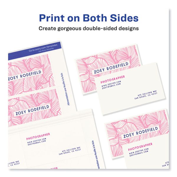 Printable Microperforated Business Cards W/sure Feed Technology, Laser, 2 X 3.5, White, 2,500 Cards, 10/sheet, 250 Sheets/box - Image 7
