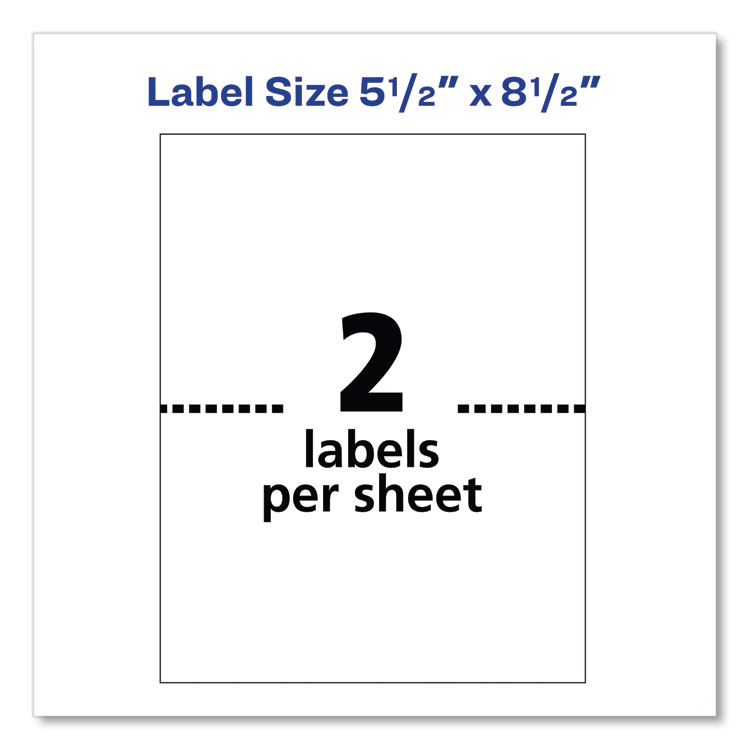 Shipping Labels W/ Trueblock Technology, Laser Printers, 5.5 X 8.5, White, 2/sheet, 250 Sheets/box - Image 3