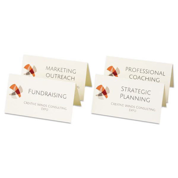 Small Tent Card, Ivory, 2 X 3.5, 4 Cards/sheet, 40 Sheets/pack - Image 2