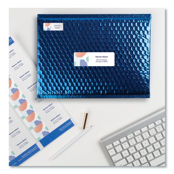 Easy Peel White Address Labels W/ Sure Feed Technology, Laser Printers, 1.33 X 4, White, 14/sheet, 250 Sheets/box - Image 4