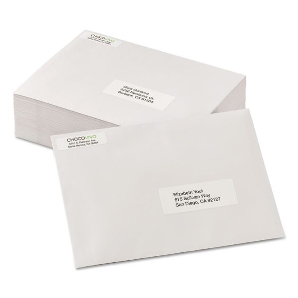 White Address Labels W/ Sure Feed Technology For Laser Printers, Laser Printers, 0.5 X 1.75, White, 80/sheet, 250 Sheets/box - Image 3