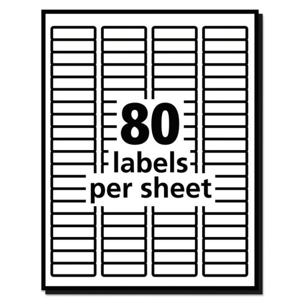 White Address Labels W/ Sure Feed Technology For Laser Printers, Laser Printers, 0.5 X 1.75, White, 80/sheet, 250 Sheets/box - Image 5