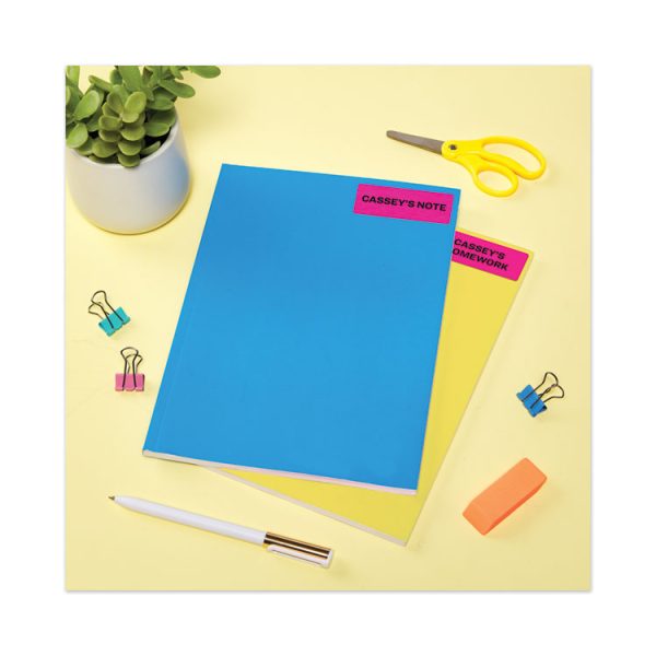 High-Visibility Permanent Laser ID Labels, 1 x 2.63, Neon Magenta, 750/Pack - Image 4