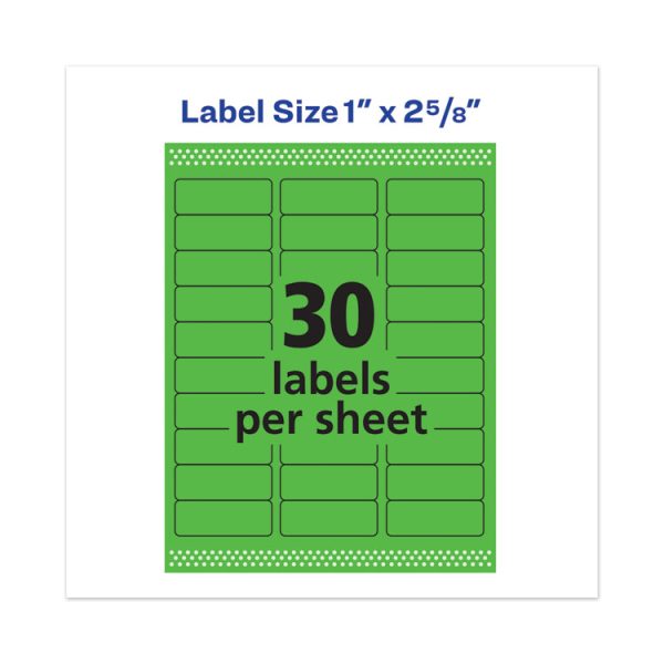 High-Visibility Permanent Laser ID Labels, 1 x 2.63, Neon Green, 750/Pack - Image 6