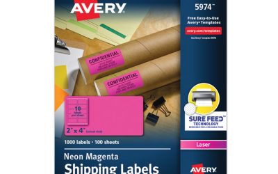 High-Visibility Permanent Laser Id Labels, 2 X 4, Neon Magenta, 1000/box